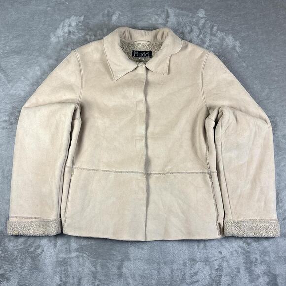 Mudd Clothing Jackets & Blazers - Vintage 90’s Mudd Jeans Sherpa Lined Faux Leather Suede Jacket Women’s Size L